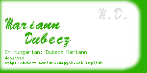 mariann dubecz business card